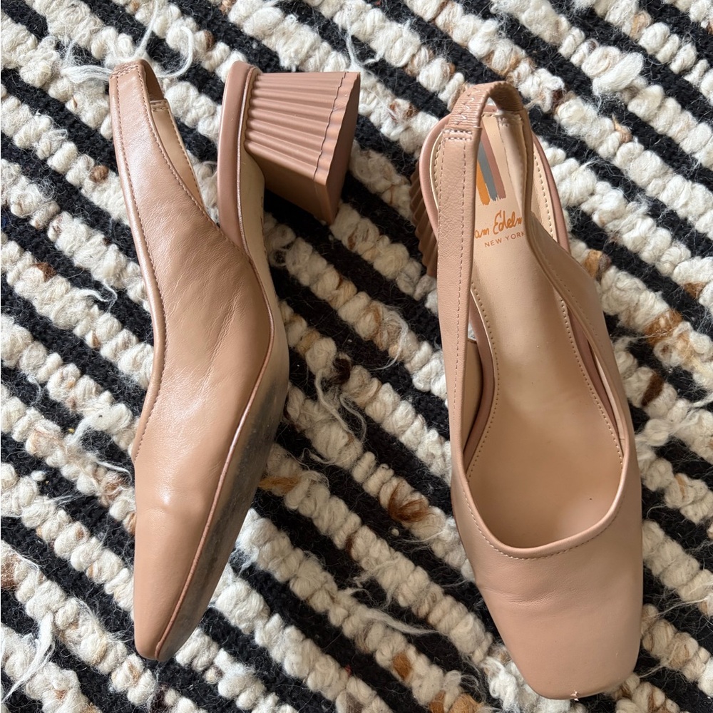 Sam Edelman Tan Slingback Block Heel Mules